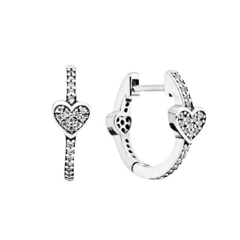 925 Silver Earring Set, Heart/Butterfly/Evil Eye/Bowknot Design, Zircon Inlaid Vintage Fashion Party Jewelry Gift