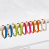 Minimalist U-shaped Colorful Huggies Ear Buckle for Women Half Enamel Glaze Gold Plated Hoop Earrings Piercing Jewelry Gift