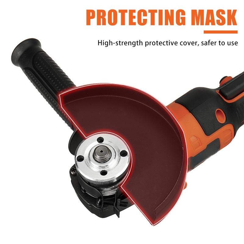 1600W 388VF Brushless Cordless Angle Grinder Grinding Machine Cutting 12000rpm Electric Grinder Power Tool with Batteries