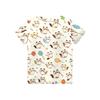 Kids Animal Print Crew Neck Short Sleeve Casual Loose Fit T Shirt Top for Children Soft Comfortable Fabric Suitable for Everyday Wear