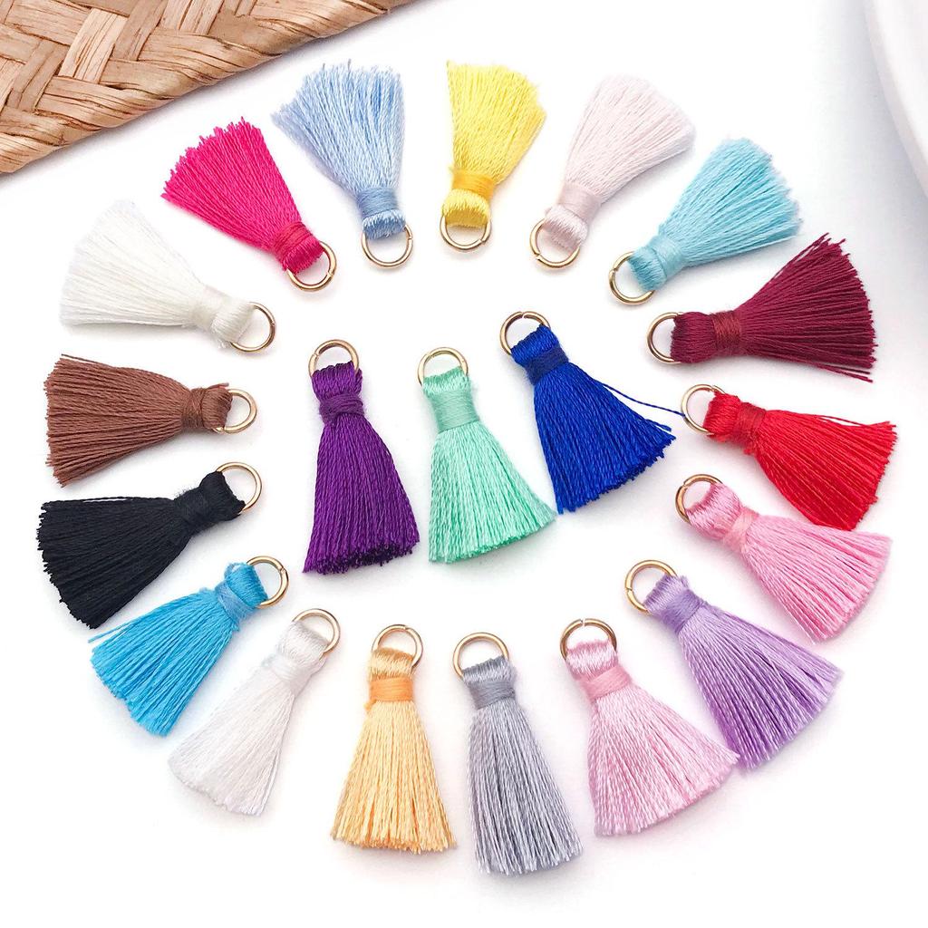 Multicolor Silk Thread Tassel Fan Pendant for DIY Clothing Accessories
