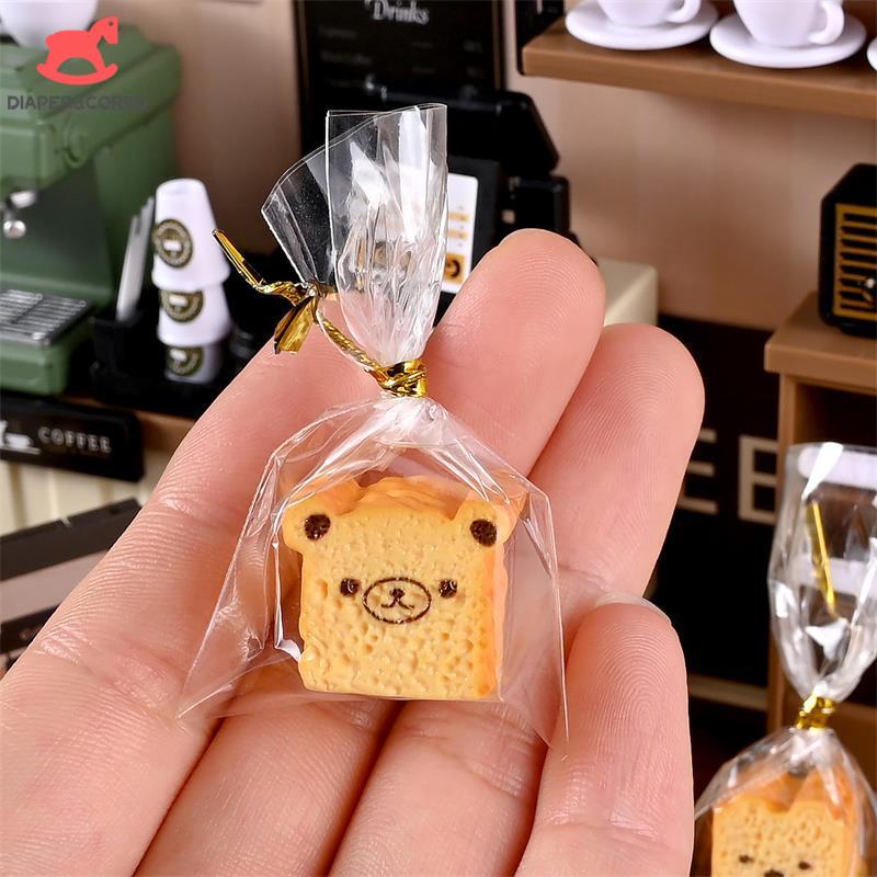 5 PCS Cute Dollhouse Miniature Kitchen Food Toy Bagged Toast Bread Model Home Decor Kid Play Toy Micro Landscape Ornaments Gifts