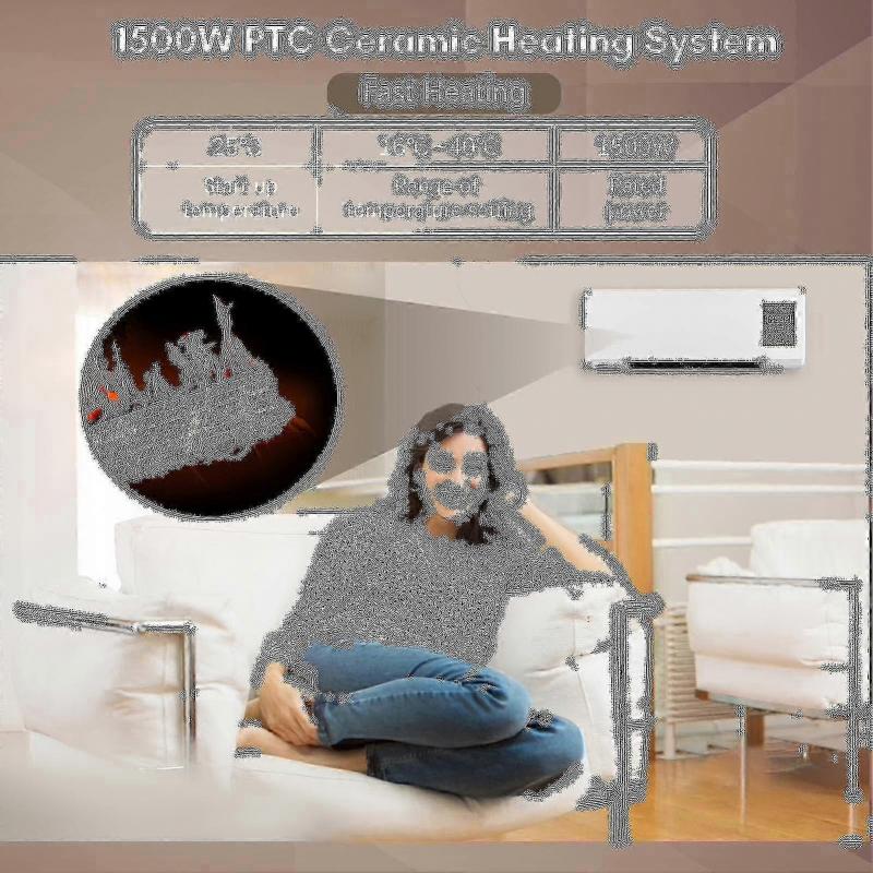 Portable Heater And Air Conditioner Combo Wall Mounted Desktop 2in1 Electric Heater Air Conditioner For Household Bedroom Heating And Cooling With Tim