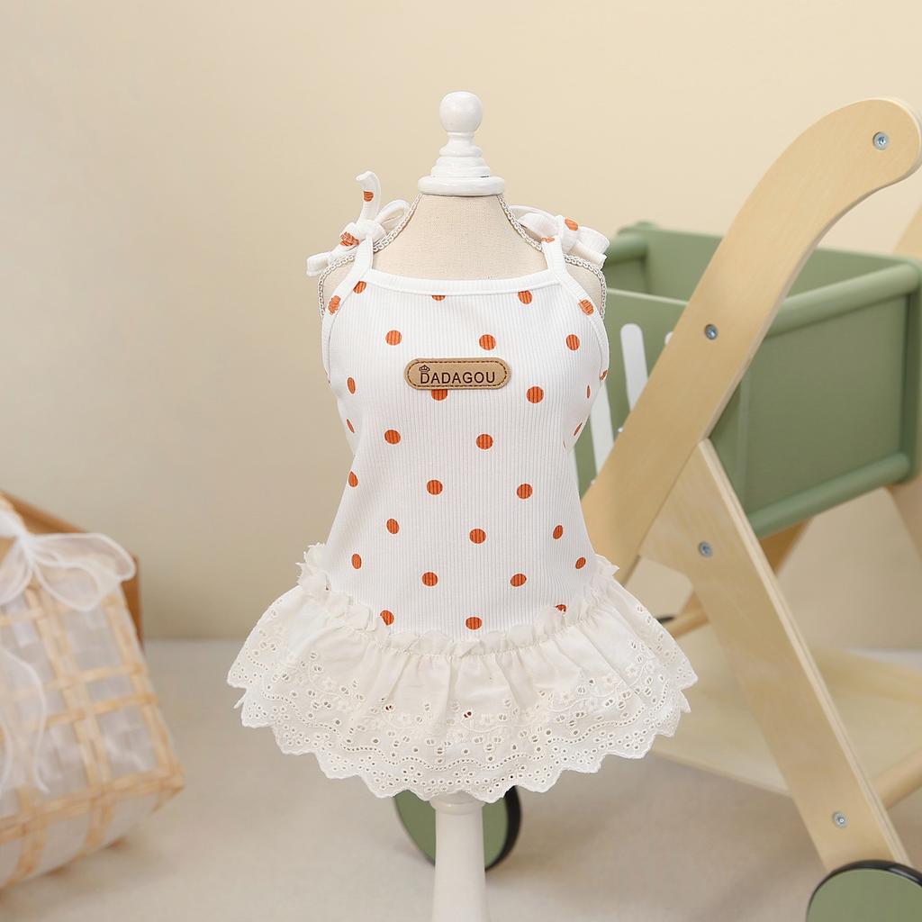 Summer new medium and small teddy dog small fresh floral Korean little suspender cute princess dress pet clothes