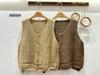 Autumn 2025 Vintage Round Neck Crochet Knit Vest