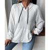 Women's Autumn and Winter Solid Color Casual Loose Hooded Sweatshirt
