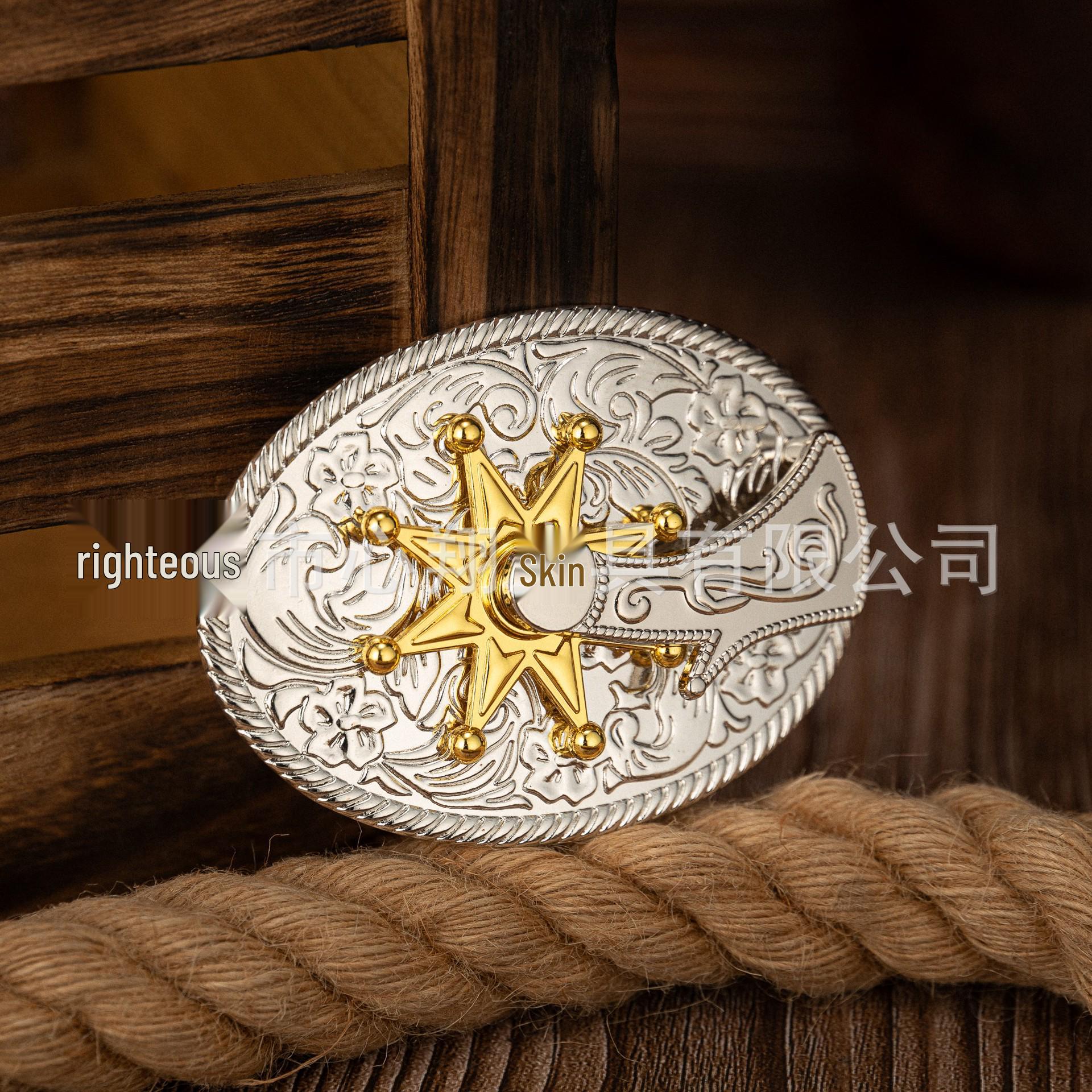Retro Oval Wave Zinc Alloy Unisex Belt Buckle