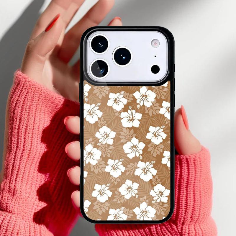 Hibiscus Flowers Floral Hybrid Phone Case for iPhone 17 16 15 14 13 Pro Max Back Cover for 12 11 Pro Coque