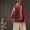 Women Plus Size New Chinese Style Thick Short Cotton Padded Coat With Frog Buttons