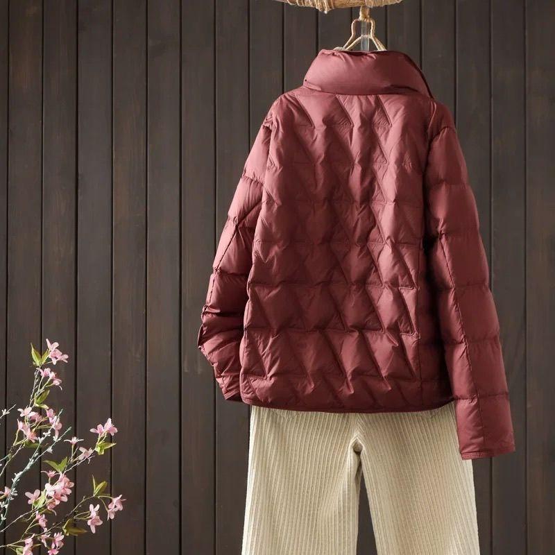 Women Plus Size New Chinese Style Thick Short Cotton Padded Coat With Frog Buttons