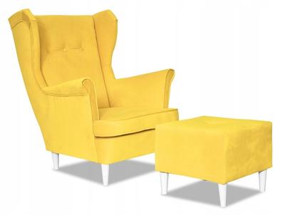 ARI Wing Chair with Footrest, Scandinavian Yellow, Lemon