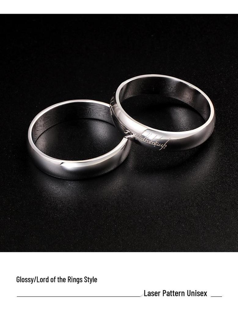 S925 Sterling Silver Magic Ring - Unisex European Retro Style, Lord of the Rings Inspired, Smooth Surface Couple Ring