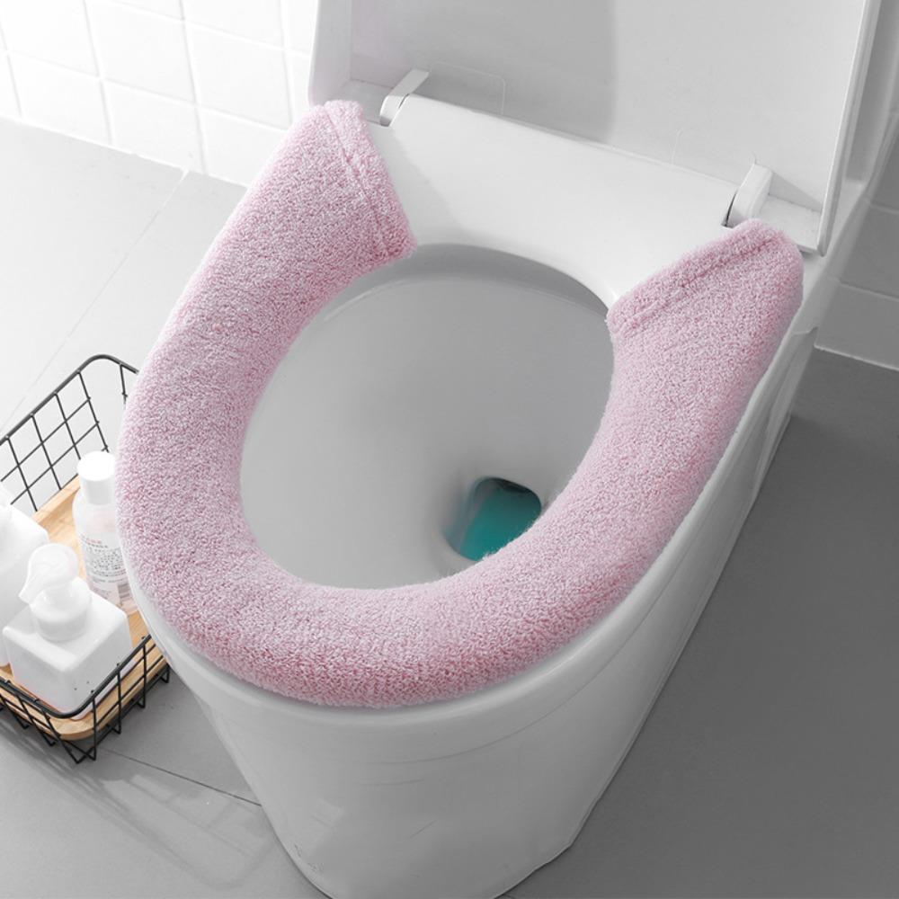 Reusable Button Toilet Pad Thickened Toilet Cushion Universal Washable Toilet Cushion  Round Toilet