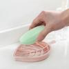 1PCS Concise Design Green Leaf Shape Soap Dish Tray Creative Plant Plastic Soap Saver Holder Household Bathroom Washing Supplies