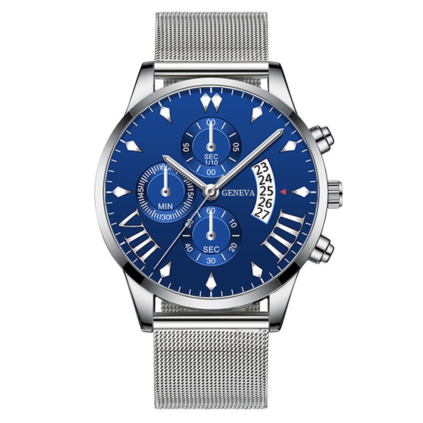 

Мужские водонепроницаемые светящиеся наручные часы-будильник для бега One Size серебряный