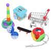 7pcs Parrot Puzzle Toys Set Mini Cart Training Rings Skateboard Bell Ball Kit for Birds