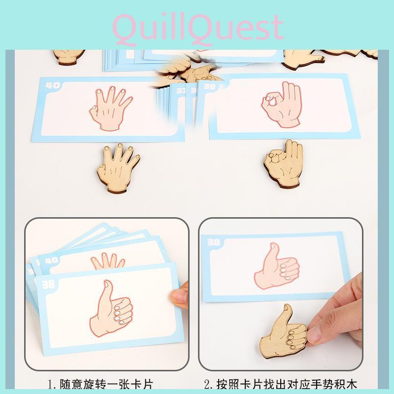 Early Childhood Wooden Gesture Matching Building Blocks Children Toy Puzzle