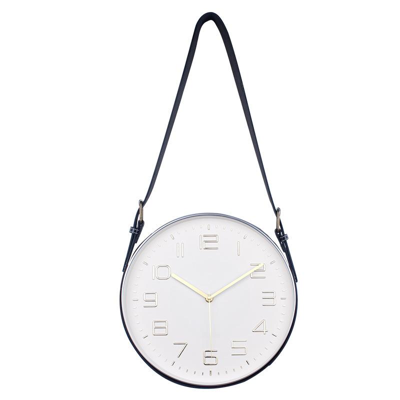 

Wall Hanging Fashion Living Room Digital New Product Simple Belt Clock Creative Retro Quartz Sling Wall Clock 30CM afraid of [belt style] 3