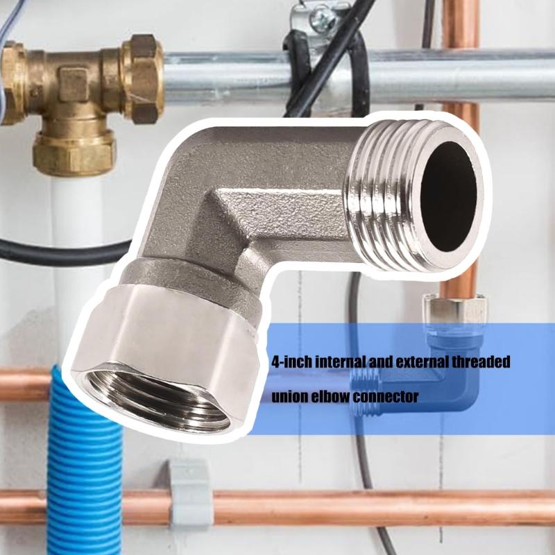 2 Pieces Stainless Steel 1/2Inch 90 Degree Pipe Elbow With Male and Female Thread for Garden and Kitchen Supplies Hoses