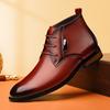 Top Quality All-match Men Ankle Boots Genuine Leather High Top Business Shoes Luxury Brand Smart Formal Dress Shoes Walk Botas