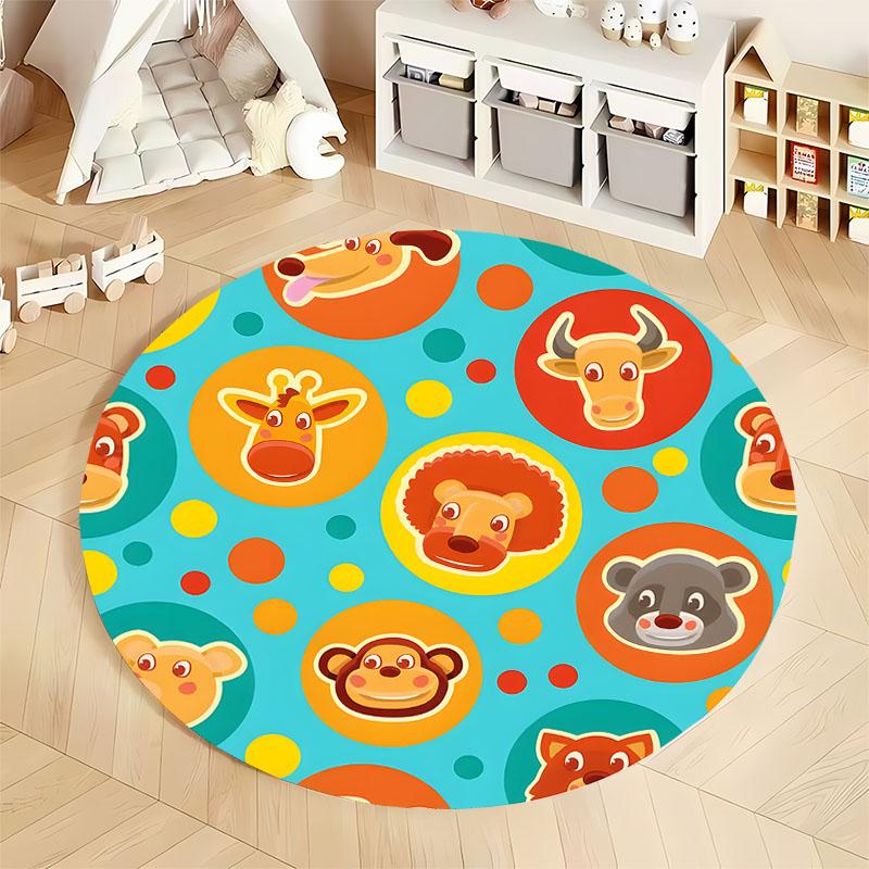 Free Shipping Colorful Animal-Themed Kids' Room Circular Carpet Round Carpet for Home Sofa Bedroom,gift