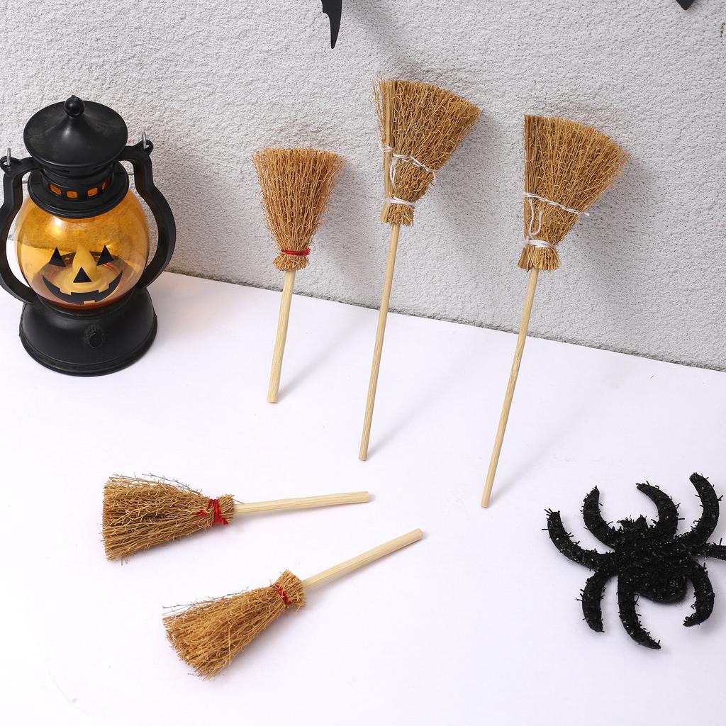 Halloween Broomstick Decorations, Mini Witch Broom Twig Broom