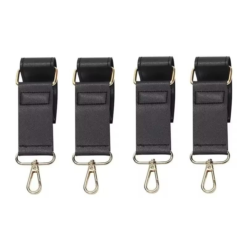 Baby Stroller Hook Fashion Pu Leather Adjustable Pram Hook Cart Organizer Diaper Bag Hanger Children Boy Girl Travel Accessories