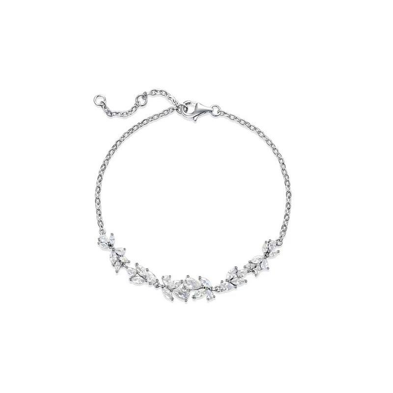 Wisteria Women's Zircon Leaf Bracelet - Luxurious Gift for Best Friend.