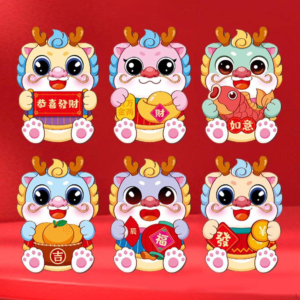 6 Red Envelopes for The Chinese Lunar Year, Hong Bao, Traditional Gift, Packets