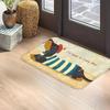 VIKAMA Cute Dachshund Dog Mat Anti-Slip Entry Floor Mat for Kitchen Corridor, Balcony, Long-Striped Carpet for Home Decoration