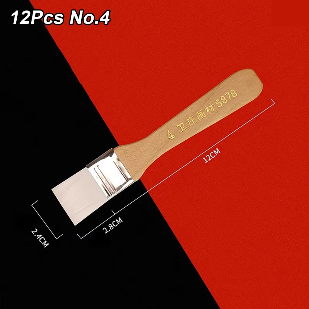 12Pcs/Set White Art Paint Brush Set Barbecue Brush  for Acrylic Oil Paint Varnishes Watercolor