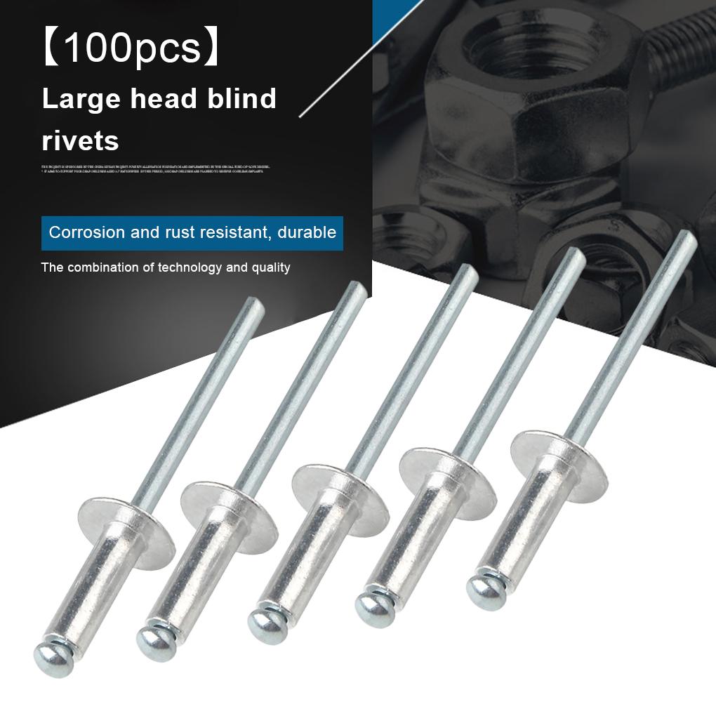 100 Pieces Aluminium Pop Rivet Smooth Replacement M4 Blind Rivets