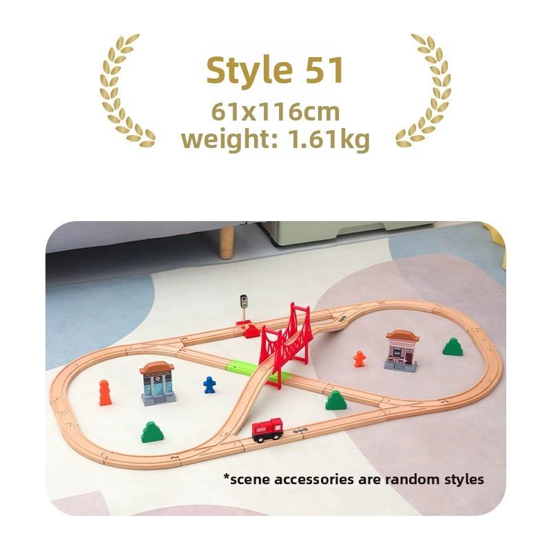 All Kinds of Wooden Track Set Wooden Railway Train Tracks Compatible with All Brands Wood Tracks Train Toys for Kids Gifts