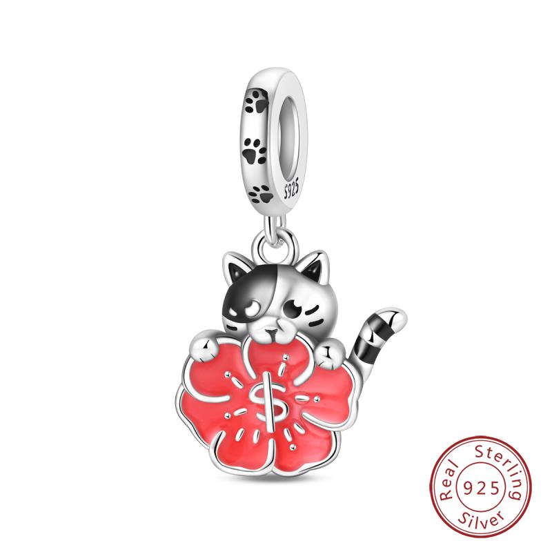 Original Copper Charms Beads Winter Snowflake Snowman Igloo Penguin Pendant Fit Bracelet Women Jewelry Gift
