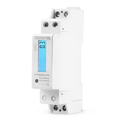 Single-phase Electric Energy Meter AC230V/AC110V DDS518L LCD Single Phase Rail Energy Meter 1P Electronic EnergyMeter