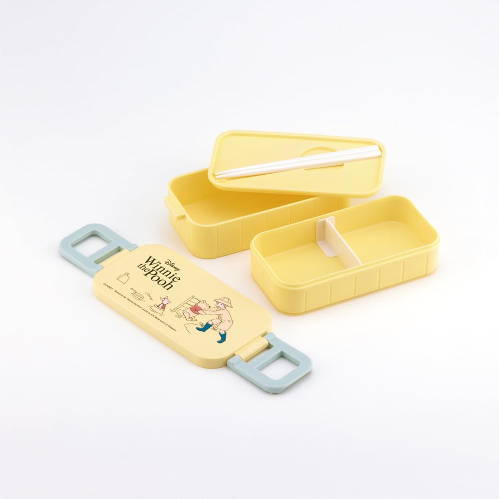 Skater Disney Winnie the Pooh Cafe Lunch Box, 600ml, 2-Tier, Women's, Made in Japan, YZW3AG-A