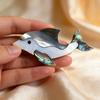 Handcrafted Shell Dolphin Brooch Pin With Embedding Technique For Animal Jewelry Enthusiasts