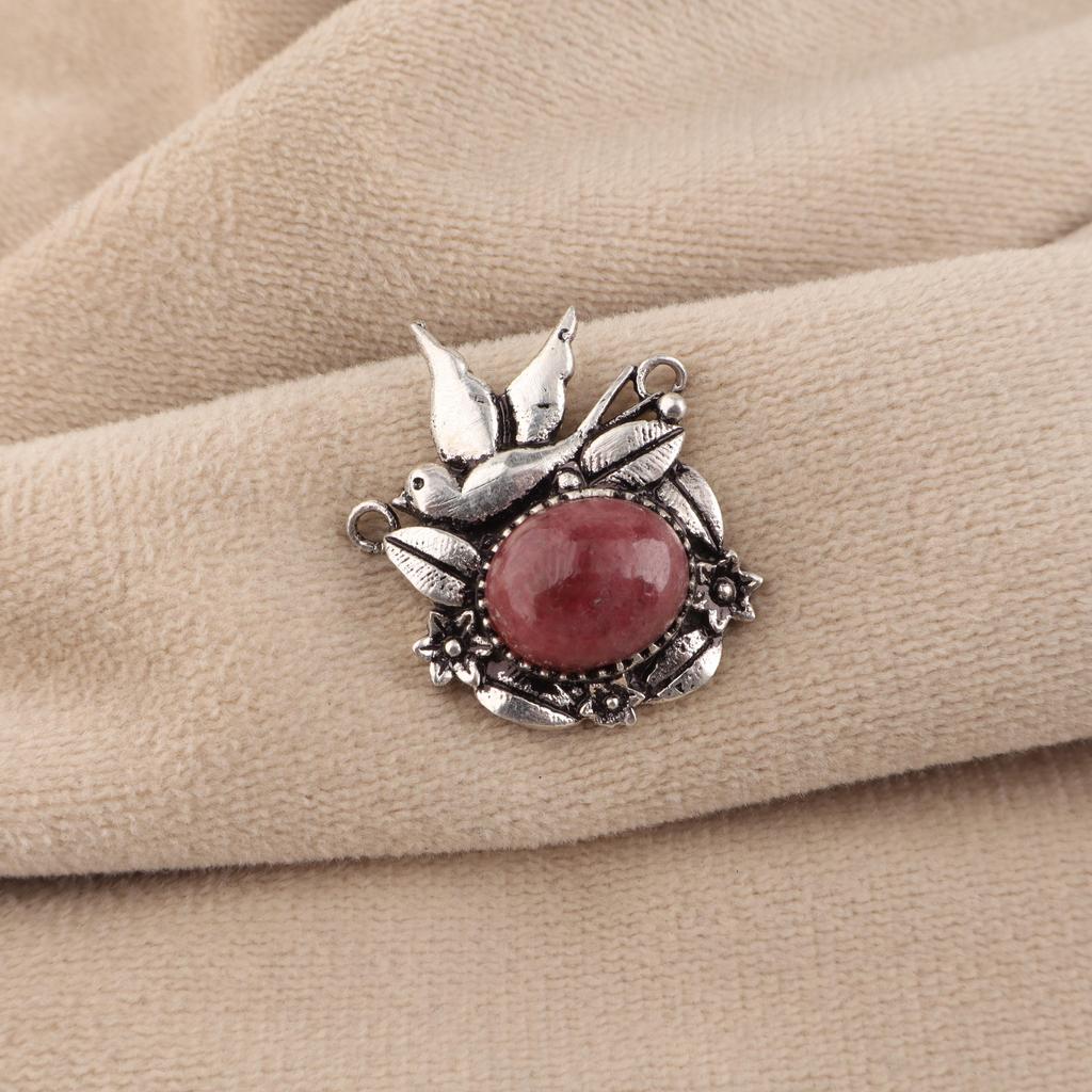 Natural Black Rhodonite Gemstone 925 Sterling Silver Jewelry Elegant Pendant 0.5" CP-43-26