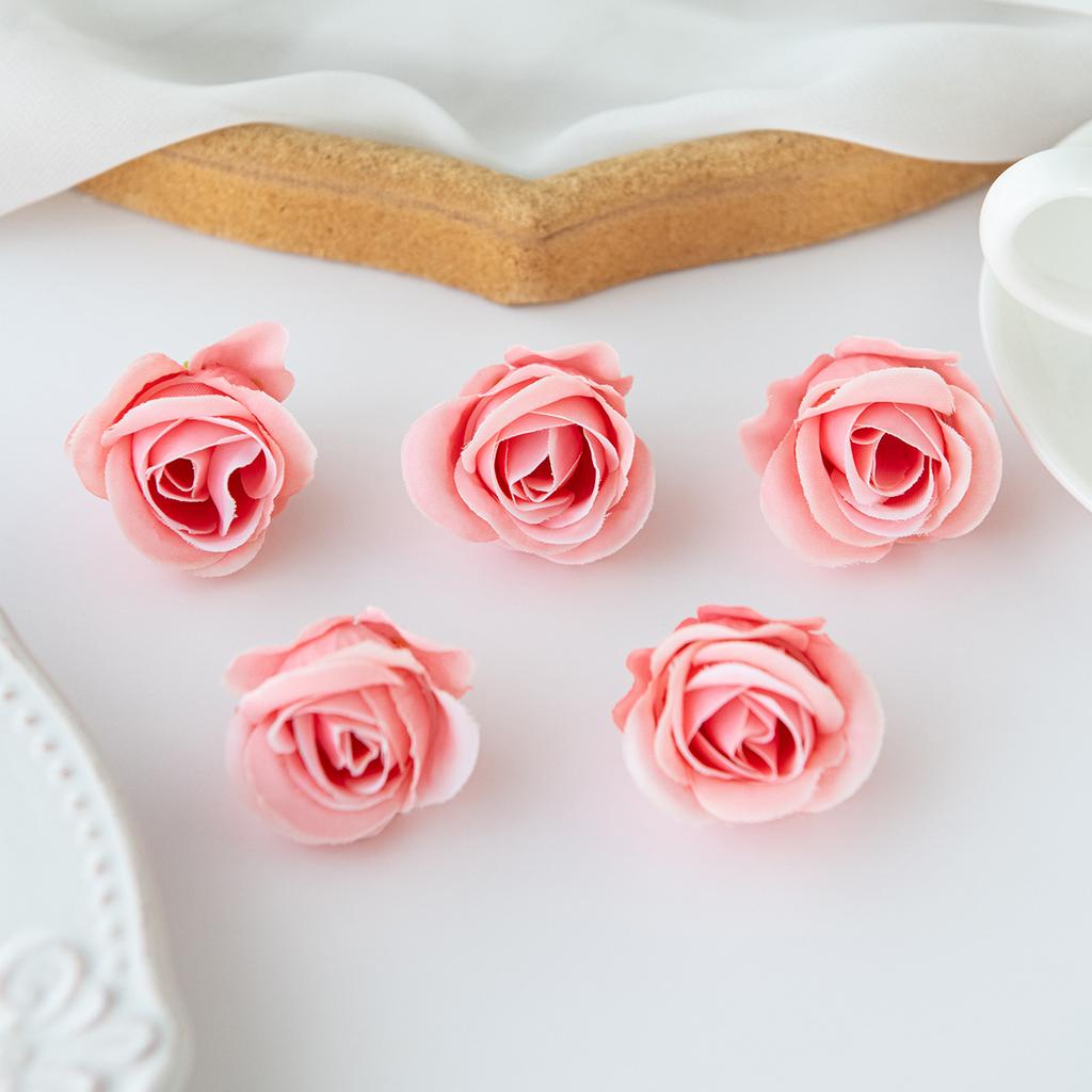 Simulation Rose Head Candy Box Companion Gift Decoration Small Rose Buds Corsage Headdress Flowers Silk Flowers Shooting Props Decoration Fake Flowers