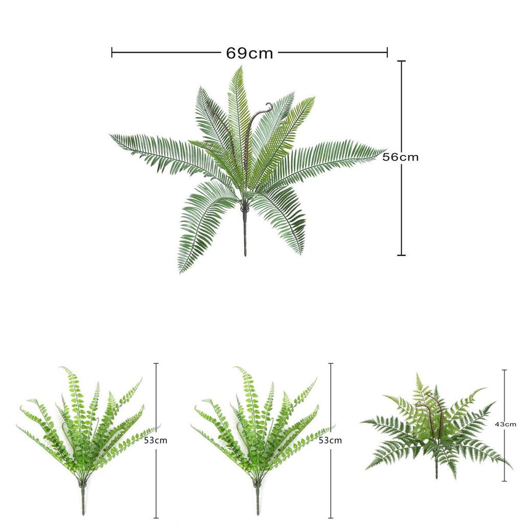 Faux Greenery Wall Panel Featuring 9head Iron Tree And Ferns For Home Indoor Decor
