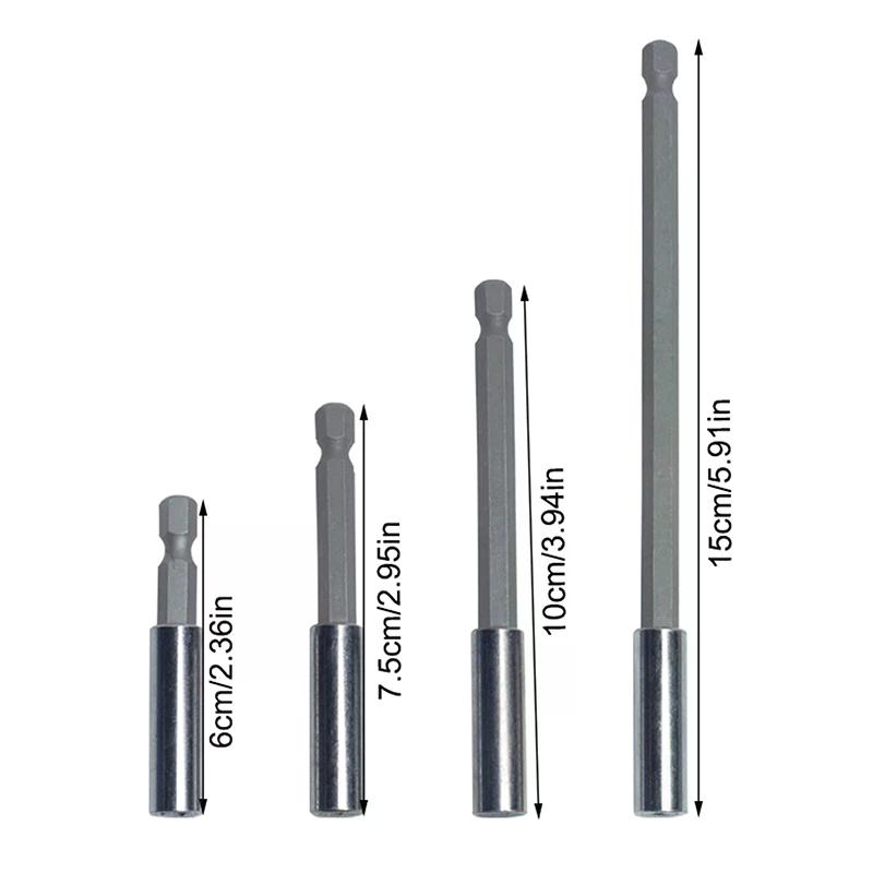 Quick Change Hex Shank Adapter Set Magnetic Bit Holder Extension Rod Screwdriver Joint 60/75/100/150mm For Power Drill Driver