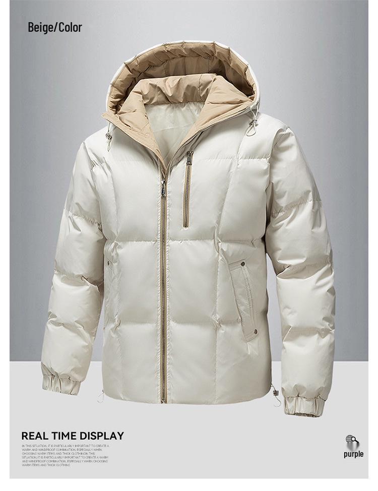 Men's Winter Hooded Cotton Jacket - Trendy Youth Cross-Border Windbreaker