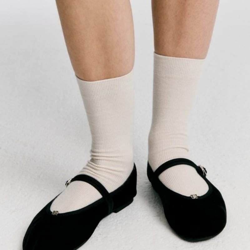 DEPOUND Cursive Logo Socks - Ivory