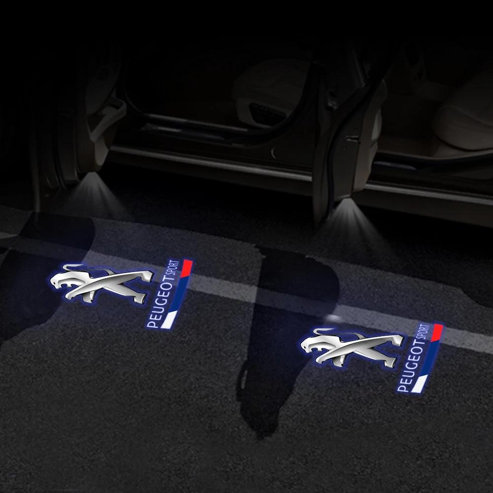 2026 Hot Car Sticker 2Pcs/set Car Door Welcome Light LED Laser Projector Lamp For Peugeot 407 CRZ 508 2010 2011 Car Stying Acces