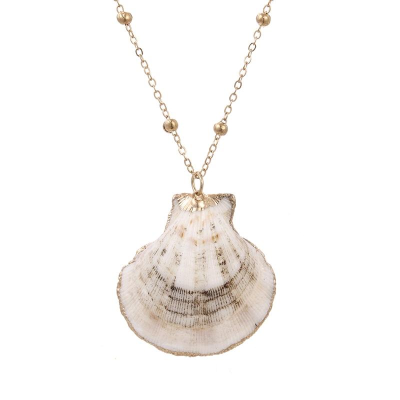 32 Styles Charm Boho Natural Shells Necklaces Scallop Pendant Necklace For Women Gifts Chain Style Alloy Seashell Summer Jewelry