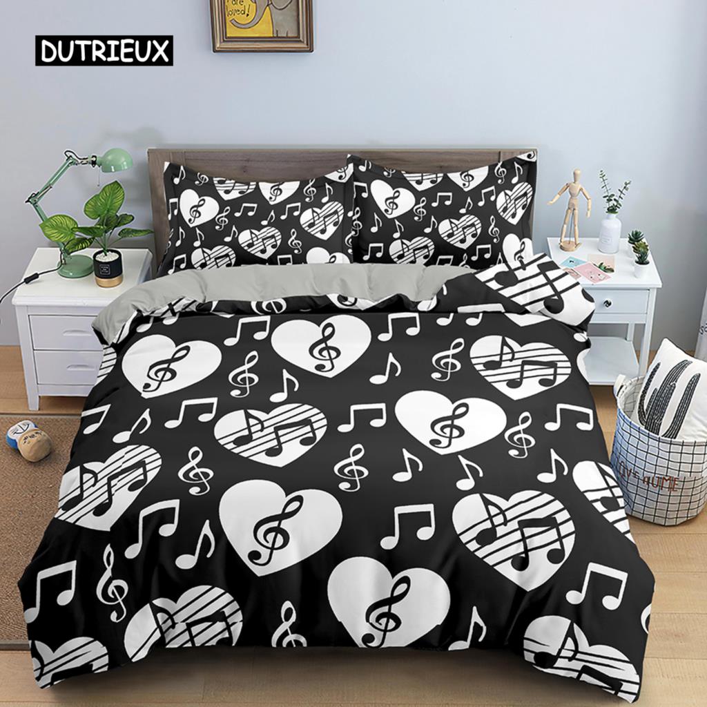 Multicolor Duvet Cover Set Colorful Hearts Queen Size Bedding Set for Teen Microfiber Geometric Cartoon Love Heart Quilt Cover