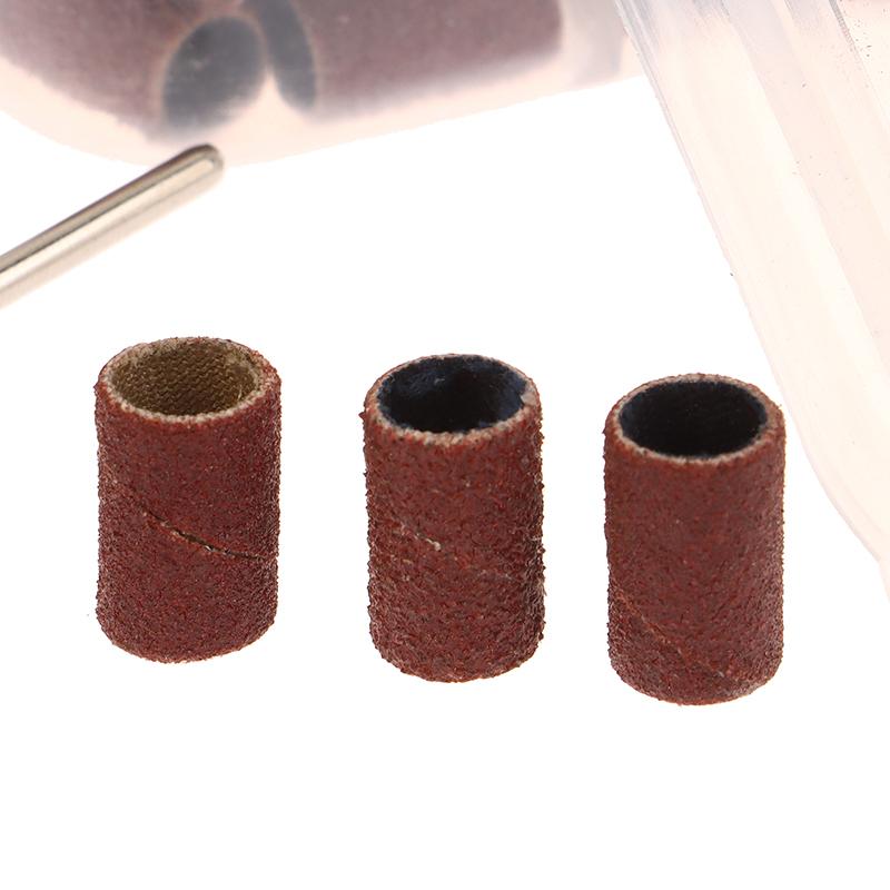 75/210Pcs/Box Sanding Cap Bands For Electric Manicure Machine 180/120/80 Grit Nail Drill Grinding Bit Files Pedicure Tool Set