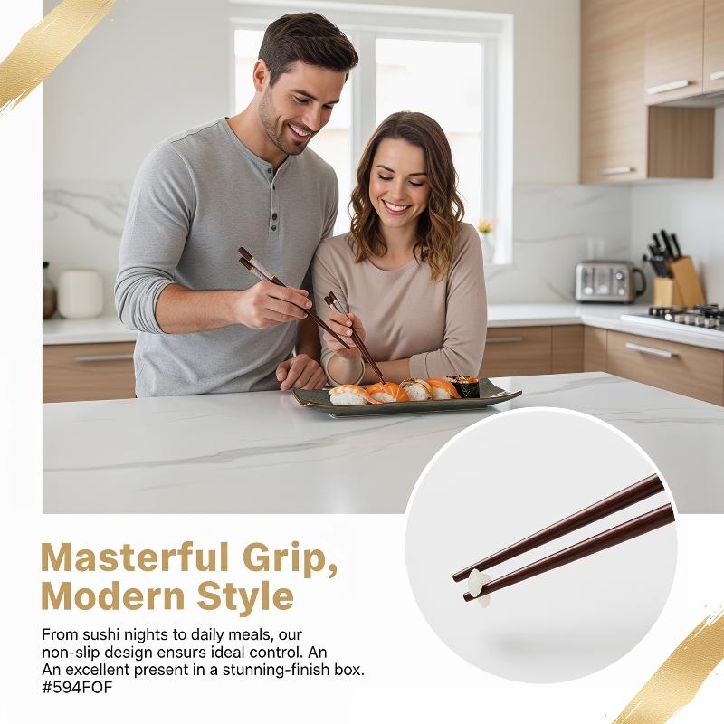 Banboo Chopstick Reusable Non-Slip Sushi Food Chop Sticks Chopsticks Chinese Chop Stick Tableware Kitchen Gadgets