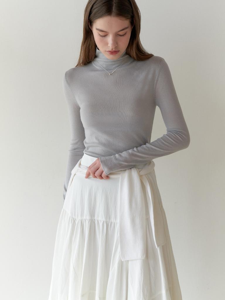 Liel Powdery Turtleneck Knit (Silver Blue)