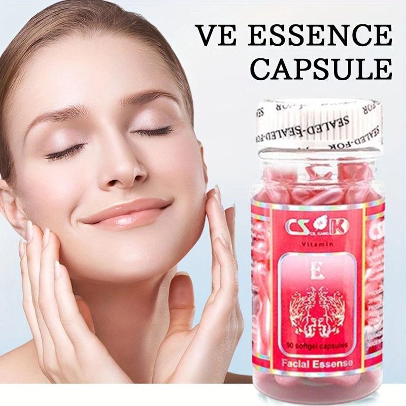 90 Vitamin E Face Serum Capsules  Hydrating, Moisturizing & Firming Essence Cream Portable Capsule for Deep Facial Care